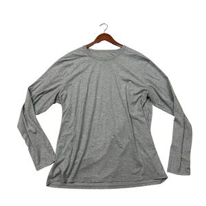 Lululemon Long Sleeve Shirt Men XL Grey Pima Cotton Blend Basic Crewneck Minimal